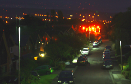 Figure 5 - LED and sodium streetlights outside my house. LEDs produce light that is harder to block using conventional filters, Sodium lights (seen here as orange) shine lots of light into the sky contributing to sky glow. (Image is my own)